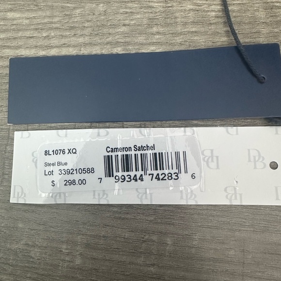 Dooney and Bourke Florentine Leather Cameron Satchel - Steel Blue - Picture 7 of 11